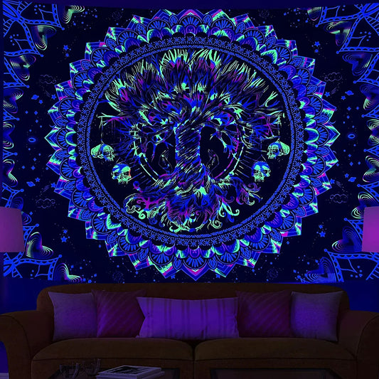 לונג פסיכדלי - דגם עץ המנדלה (זוהר בחושך)