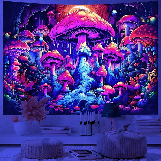 לונג פסיכדלי - דגם ממלכת הפטריות (זוהר בחושך)